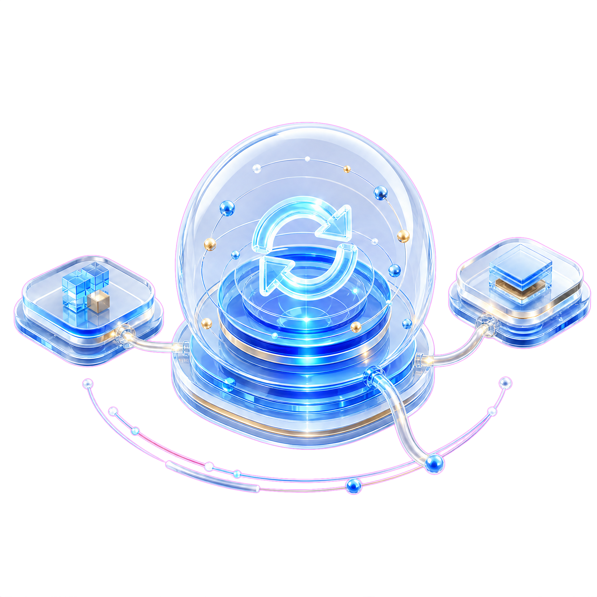 Ilustración 3D de mantenimiento y evolución de software